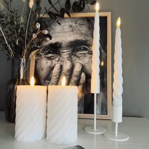 LED Lyspakke med 4 Lys og fjernkontroll - Hvit