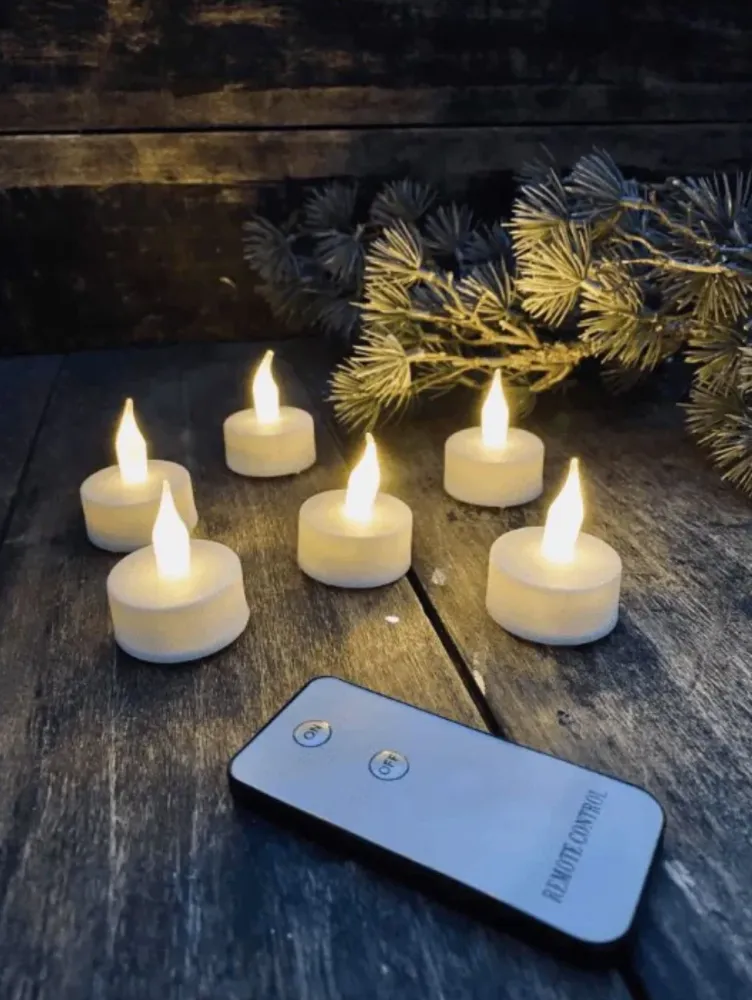 LED telys med fjernkontroll - 8 stk.