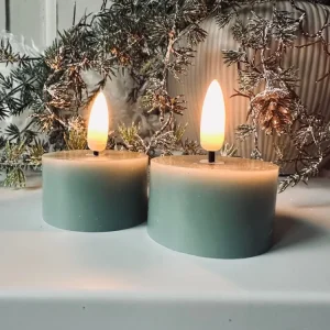 LED telys 2 stk - Sea blue voks