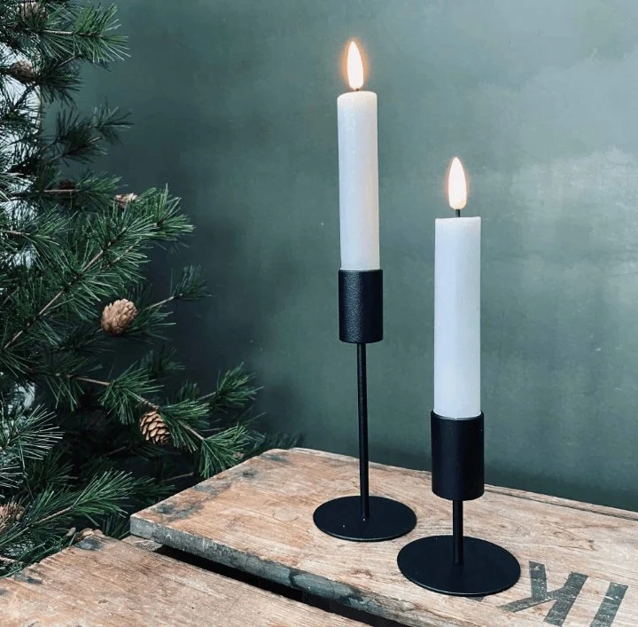 LED Kronelys 2 stk - 15 cm med timerfunksjon