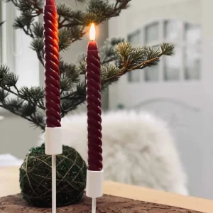 LED snoet kronelys - 2 stk Rød 25 cm