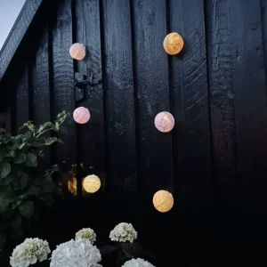 LED-lyskjede med solceller - PASTEL Mix 1