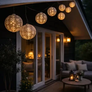 LED-lyskjede med solceller - Summer golden