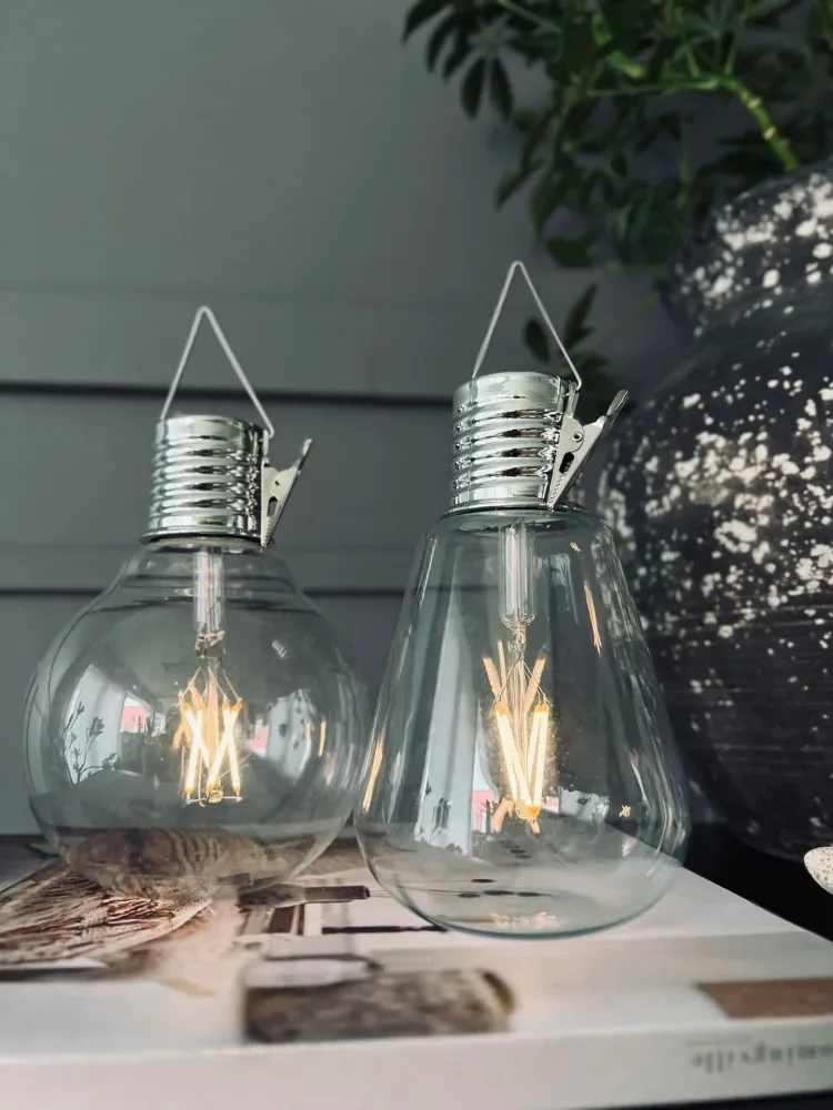 LED-lyspære med solceller - Glass MIX
