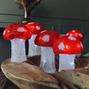 Mushroom-sett med 5 lamper - Godkjent innendørs og utendørs bruk