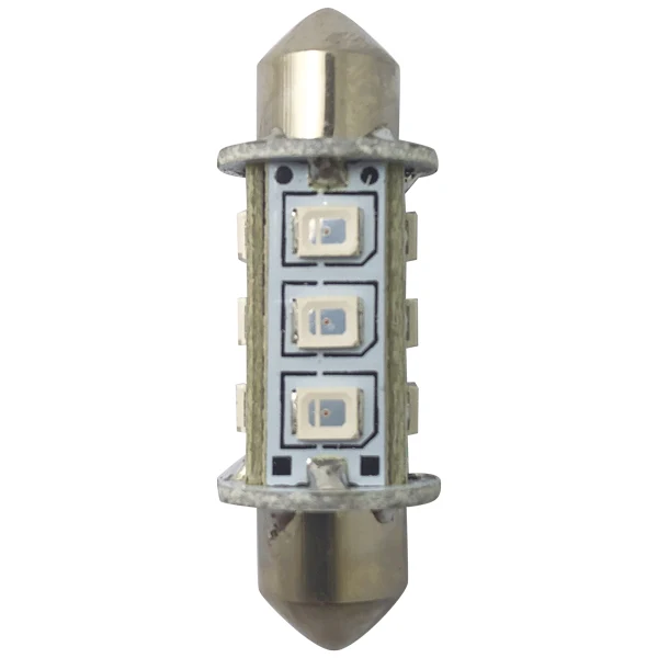 1852, LED lanterne pinole pære 37mm 10-36Vdc rød, 2 stk, 1,2 W, 120 lumen