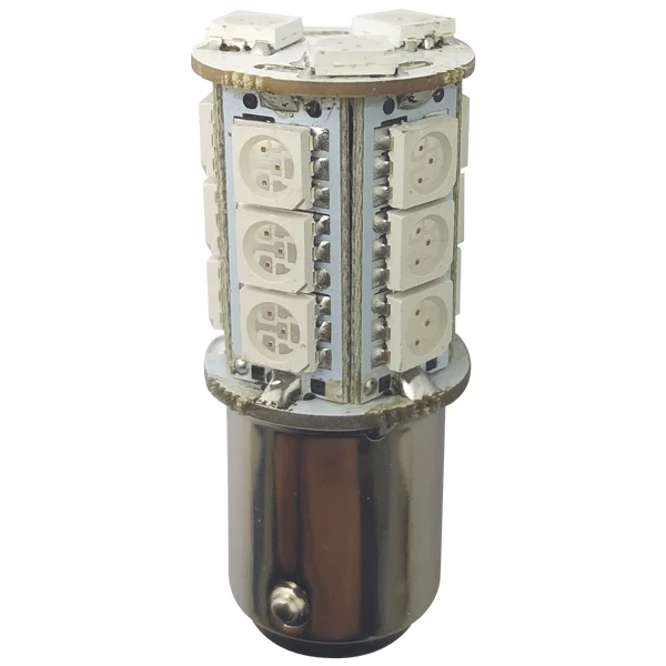 1852, LED lanternepære BAY15D Ø18x37mm 10-36Vdc rød 2 stk, 2,4 W, 210 lumen