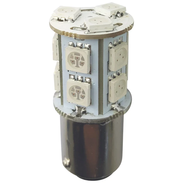 1852, LED lanternepære BAY15D Ø19x43mm 10-36Vdc rød, 2 stk.