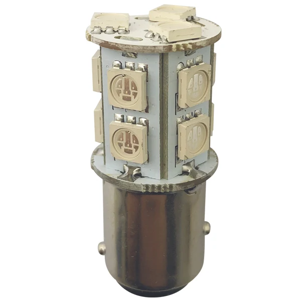 1852, LED lanternepære BAY15D Ø19x43mm 10-36Vdc grønn, 2 stk.
