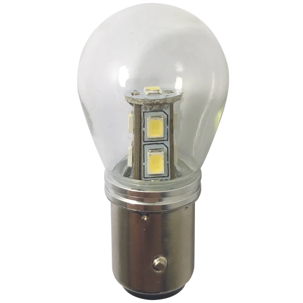 1852, LED lanternepære BAY15D Ø25x48mm 10-36Vdc, 2 stk, 1,6 W, 6000K, 140 Lumen