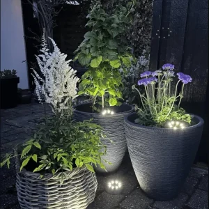 Solcelle-spotlys stonelook - 4 stk