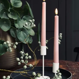 LED Kronelys Rosa - 2 stk