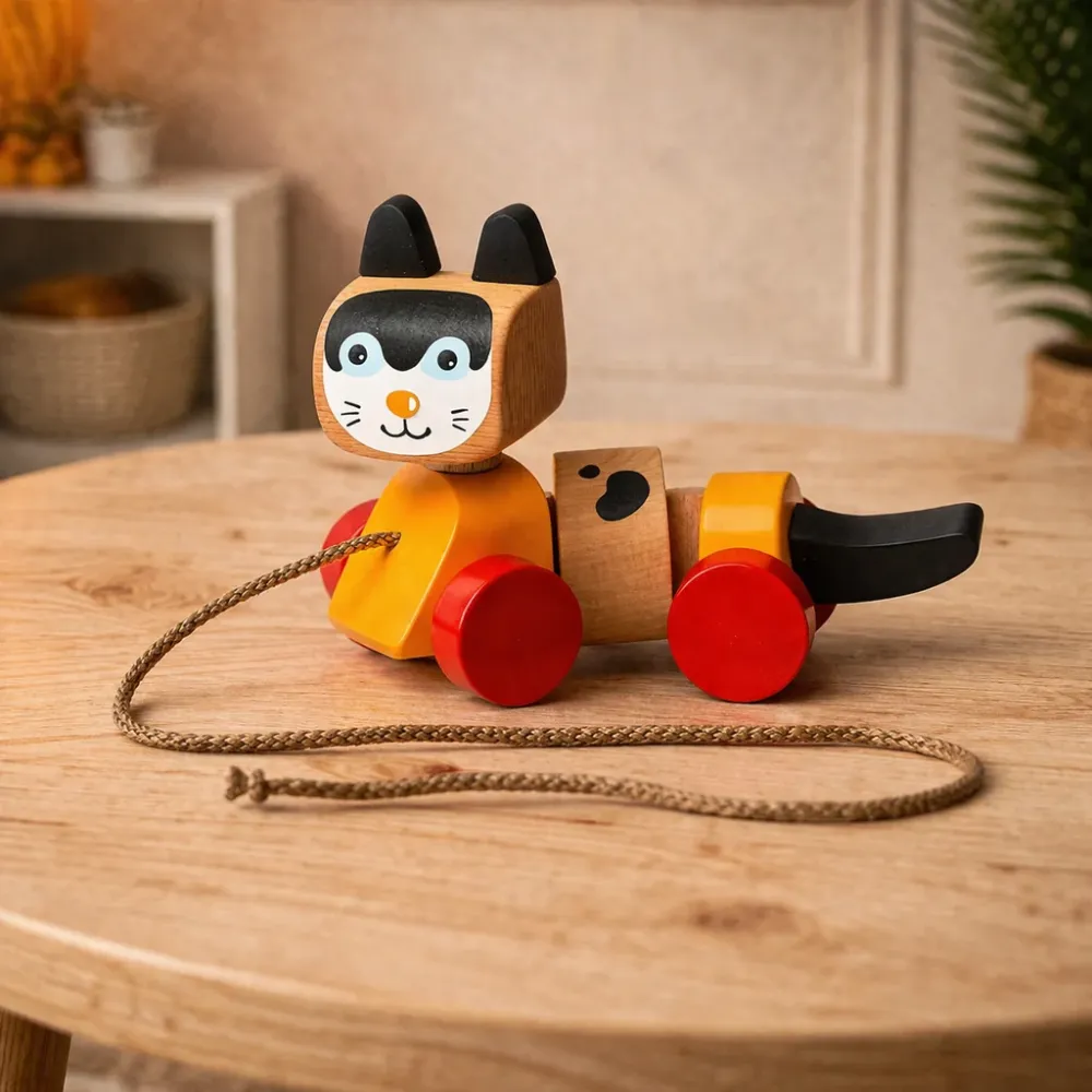 Cubika trekkleke i tre – katt