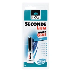 Bison, Gel Super Glue 3ml - Hurtigherdende gummi, metall, porselen, keramikk, tre og syntetiske materialer