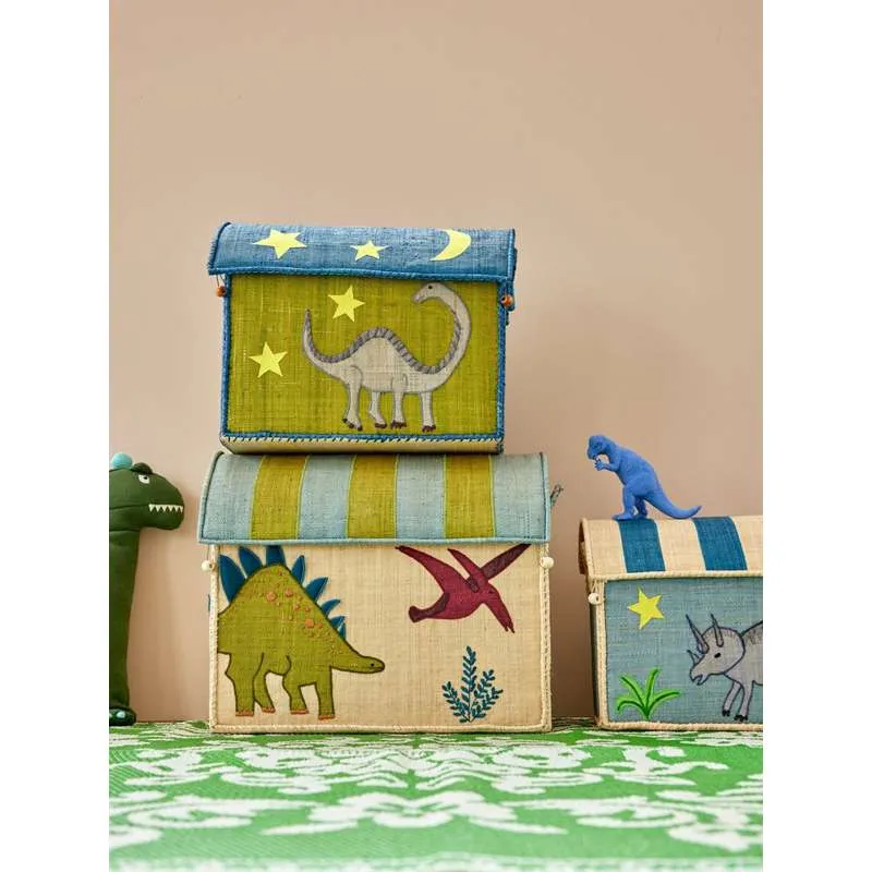 RICE Raffia Oppbevaringshus - Ny Dinosaur - Middels