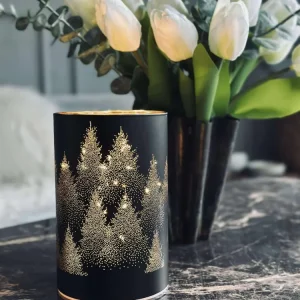 Lanterne med LED-lys - Black / gold