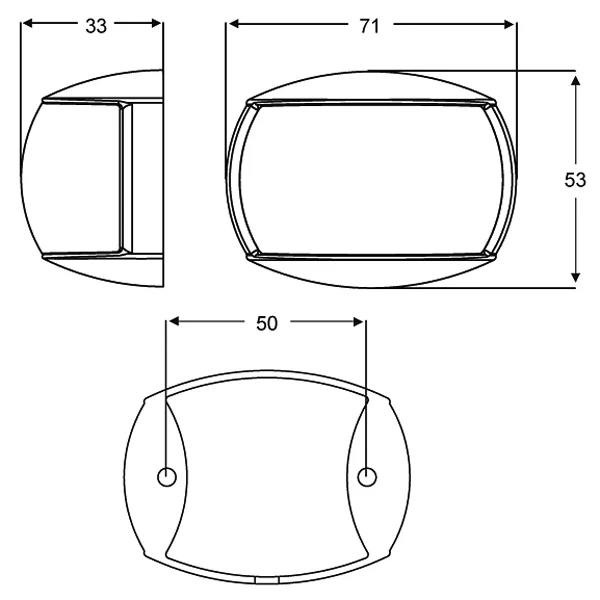 Hella, LED-lanterne akter, 12-24V, 660mA, 2NM, IP67, Sort/Hvit, 10 000 timer, 71mm, 33mm, 50mm, 53mm