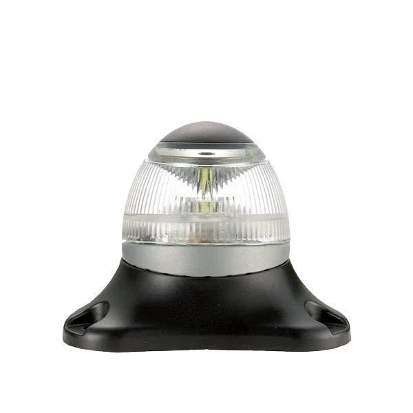 LED-signallanterne, 9-30 Vdc, IP67, 1,2 W, 360º hvit lysvinkel, 2 m kabel, svart plast