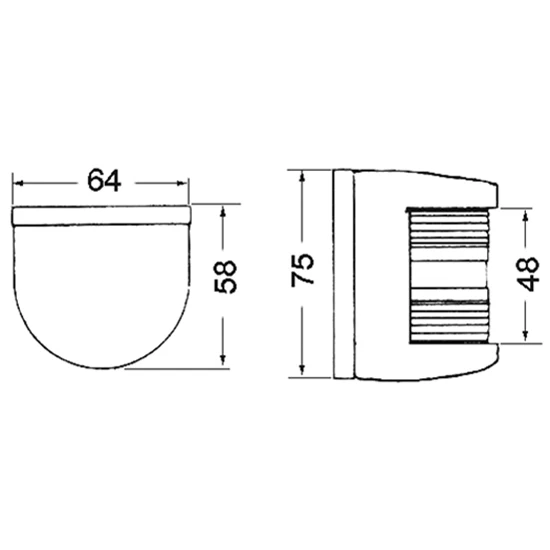 Rustfri lanterne, port, AISI 316, 112,5º rød lysvinkel, 1275496