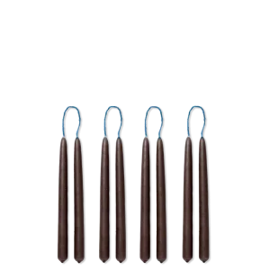 Ferm Living – Dipped Candles, sett med 8 – Brown