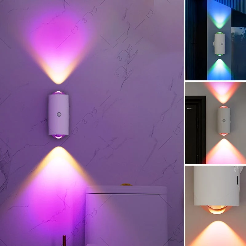 Smart bevegelsessensor vegglampe med fargeovergang