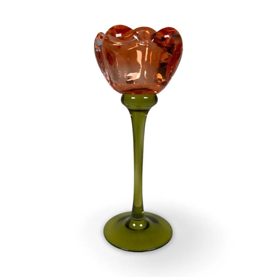 Rose telysholder - orange L