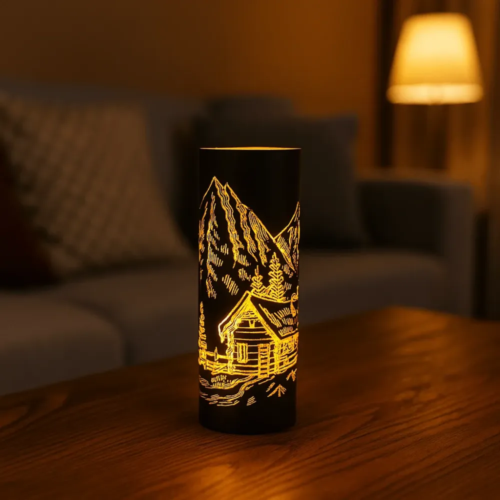 Lyslykt LED "Hytta" sort stor