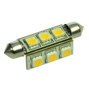 Talamex, LED-pære9 Festoon LED-lampe 10-30V 42mm, kan dimmes, varmhvit