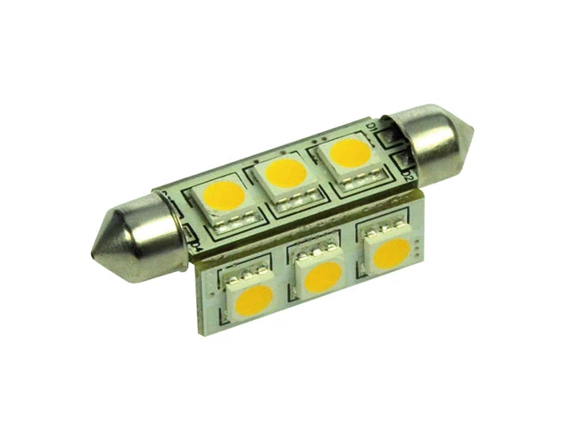 Talamex, LED-pære9 Festoon LED-lampe 10-30V 42mm, kan dimmes, varmhvit