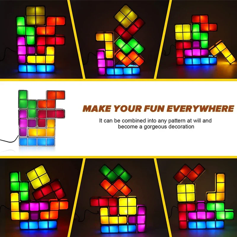 Tetris Night Light - Lys opp kreativiteten - Tetris-lampe