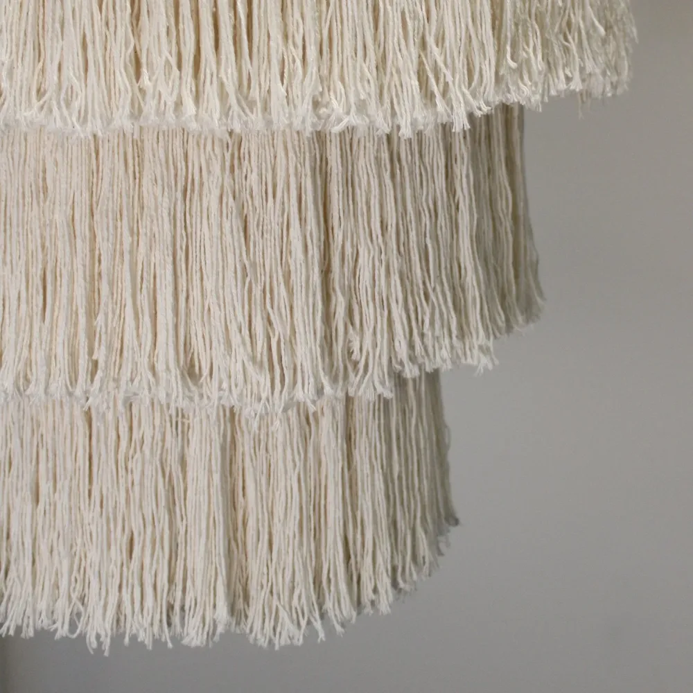 Macrame lysekrone, naturlig