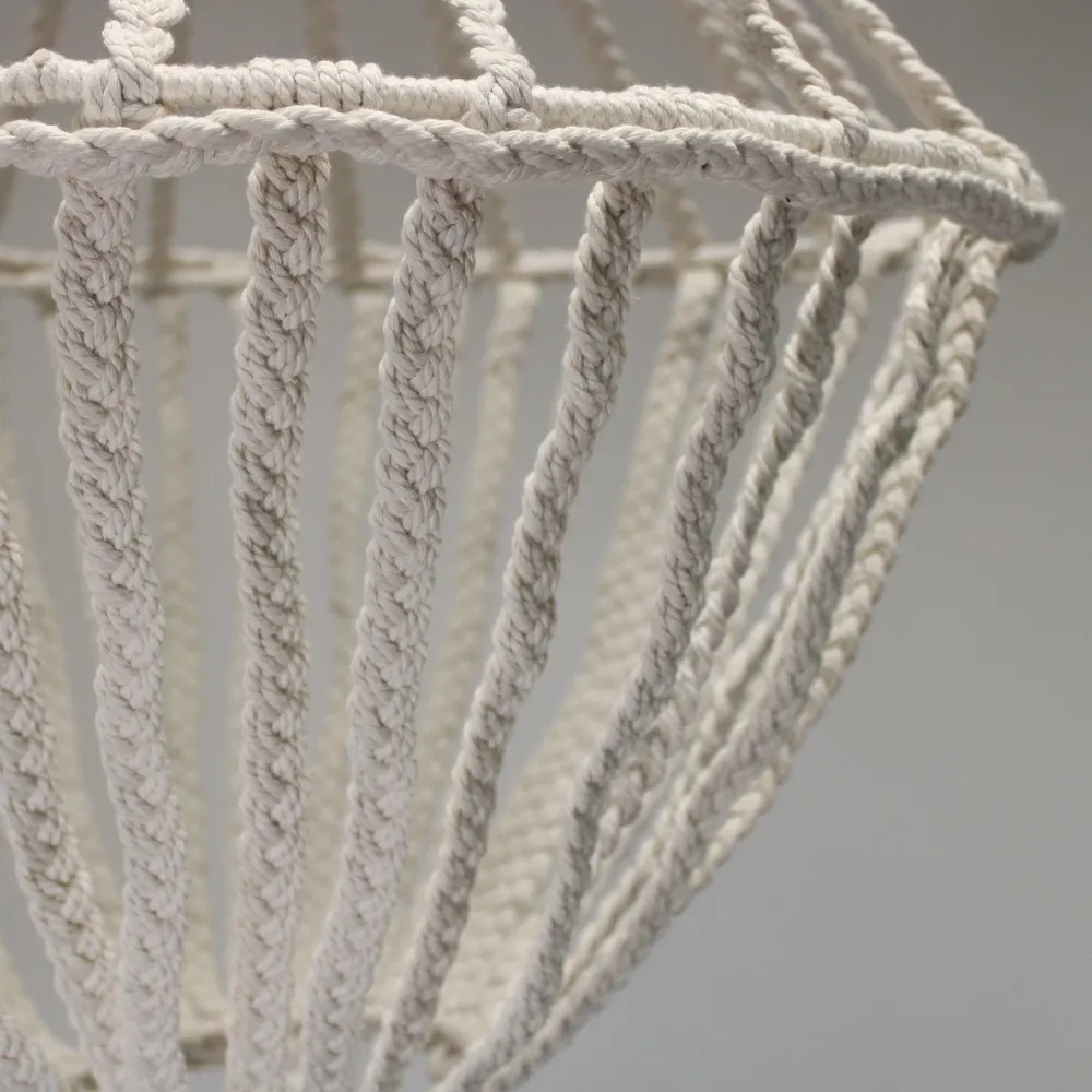 Macrame lysekrone stor dråpe naturlig