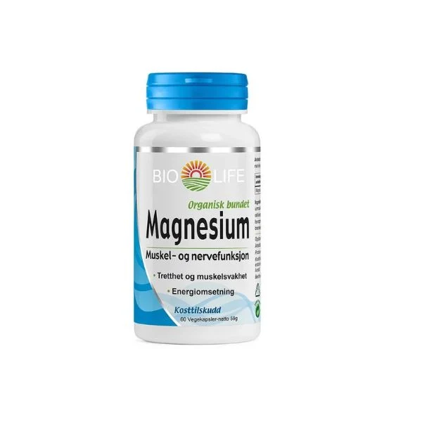 Bio-Life Magnesium | 60 kapsler – Fire typer magnesium muskler, energi og balanse