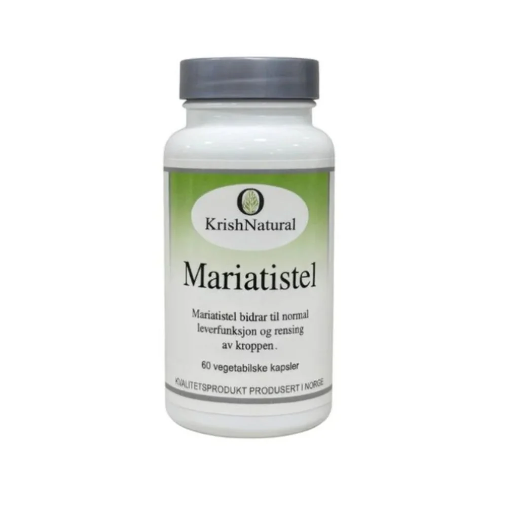 KrishNatural Mariatistel 60 kapsler – Naturlig støtte lever og avgiftning