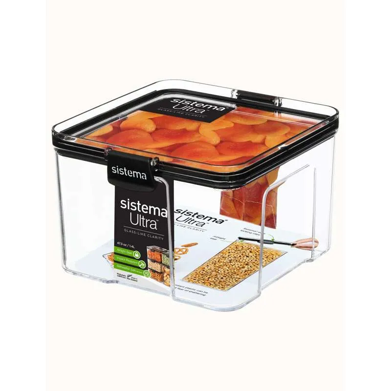 Sistema Matoppbevaring - Tritan Ultra - Firkantet - Stor - 1.4L - Svart