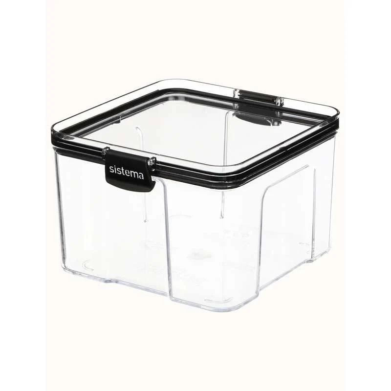 Sistema Matoppbevaring - Tritan Ultra - Firkantet - Stor - 1.4L - Svart