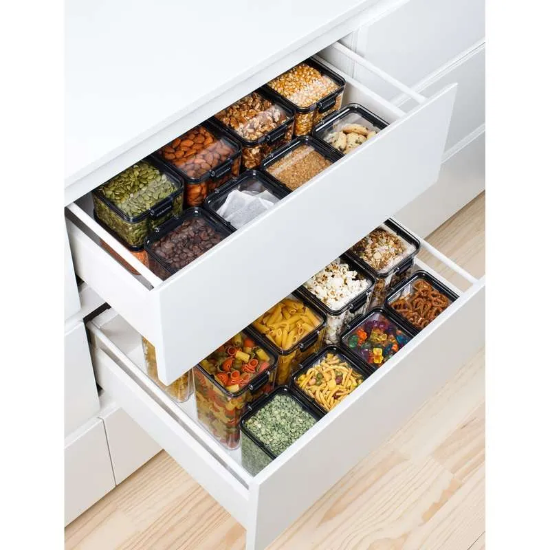 Sistema Matoppbevaring - Tritan Ultra - Firkantet - Stor - 1.4L - Svart
