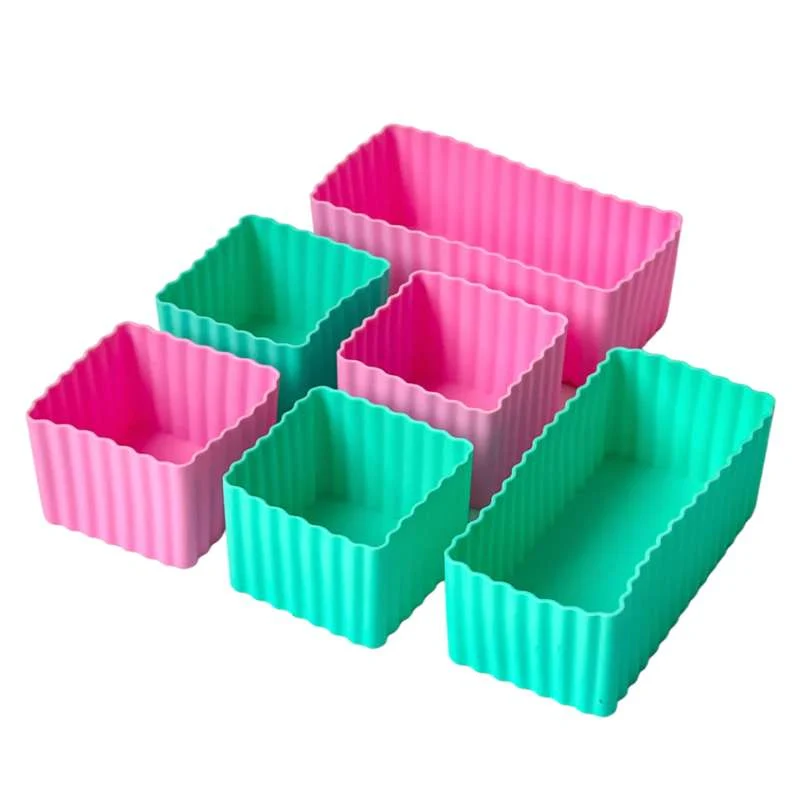 Yumbox - Silikonformer til Matboksen - 6 stk. - Rosa/Aqua