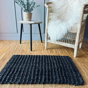 Luksus matte i black jute – 50x80cm