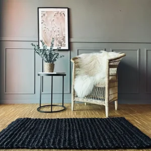 Luksus matte i black jute – 60x120 cm