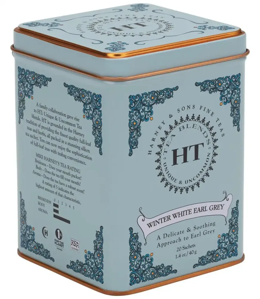 Harney & Sons Winter White Earl Grey – Hvit te med bergamott