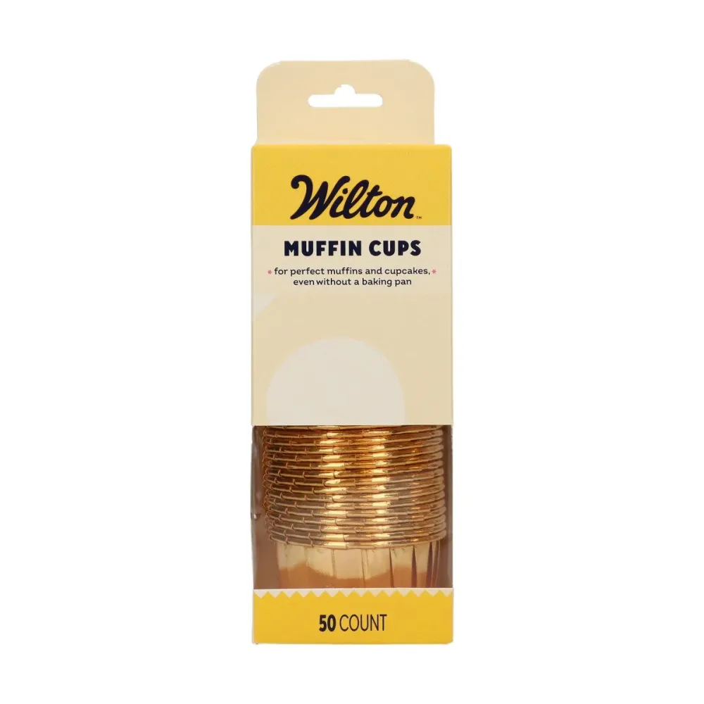 Wilton Muffinsformer, Nut cups -Metallic gull-, pk/50