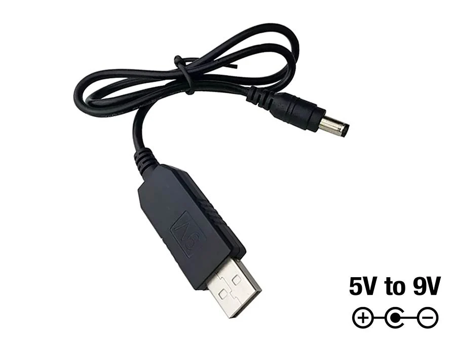 Boston BPC-9V1A strømomformer fra USB 5V til 9V- bruk en powerbank å drive pedalbrettet ditt