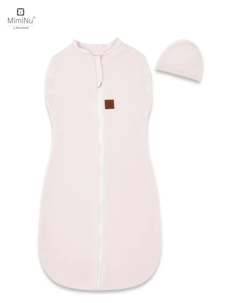 MimiNu Babysvøp m. lue, Powder Pink