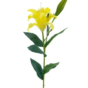 Kunstig blomst Lily Real Touch gul 95 cm