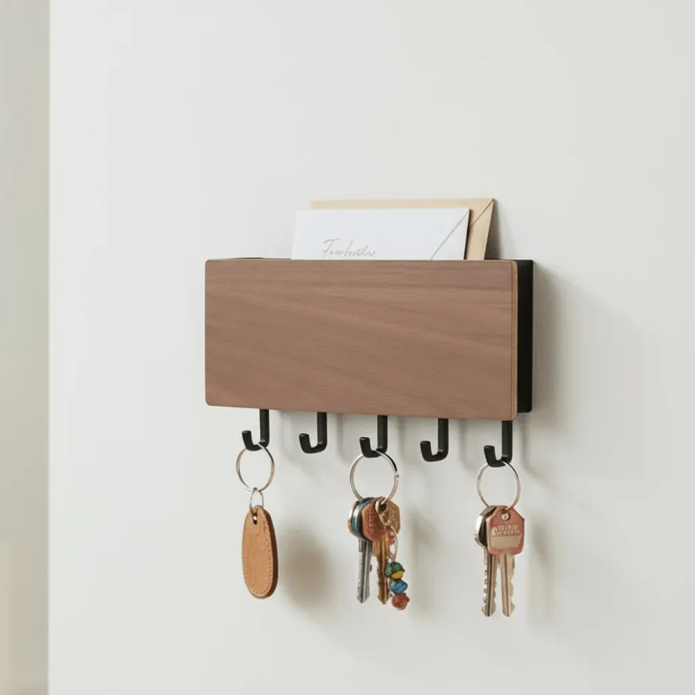 Magnetisk veggmontert nøkkelholder sort