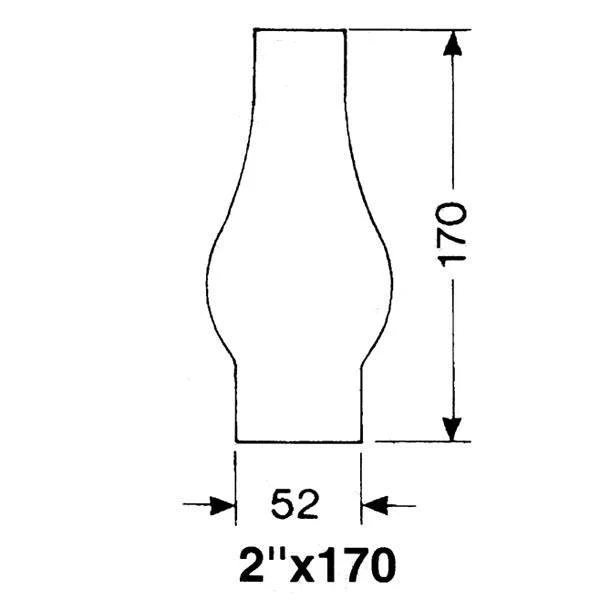 DHR, Lampeglass 170mm, Ø 52mm