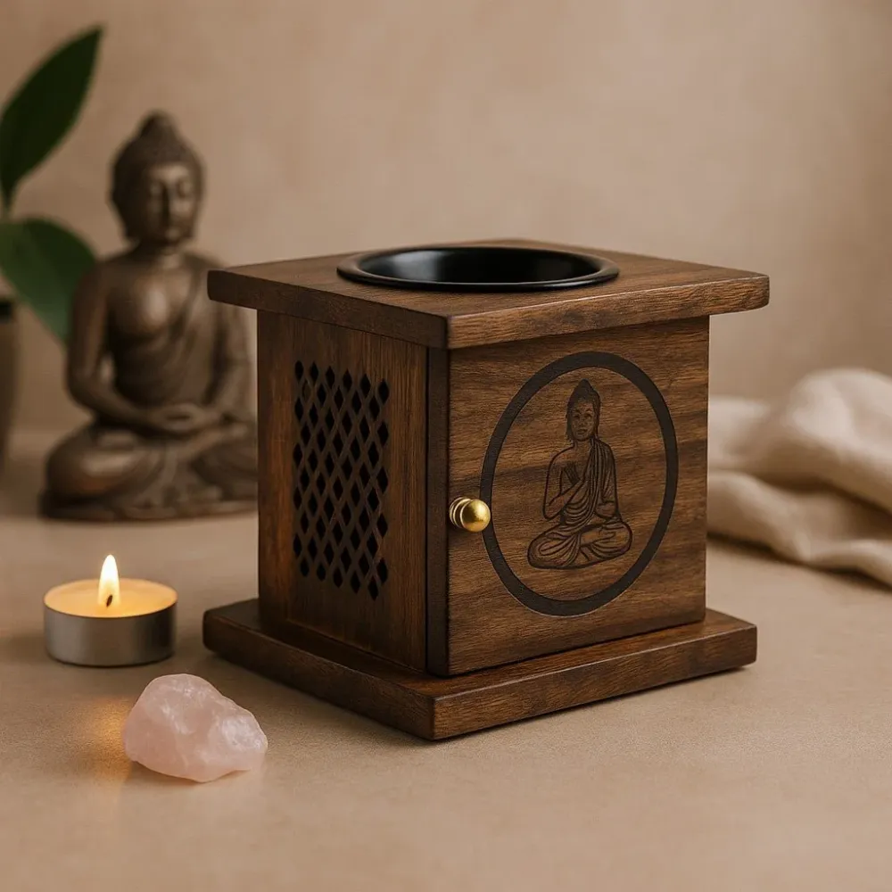 Olje- og voks smeltebrenner, mango tre Buddha