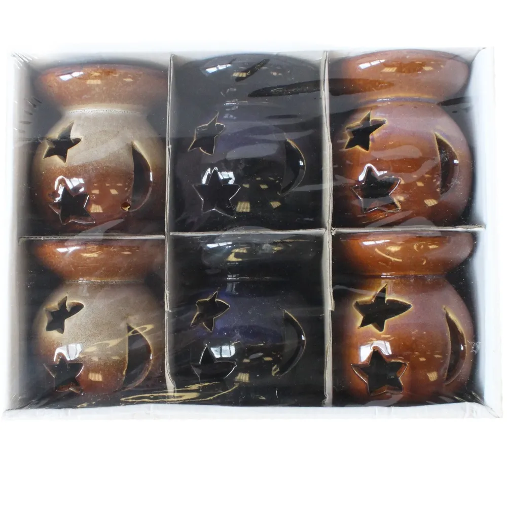 Oljebrenner keramisk måne og stjerne