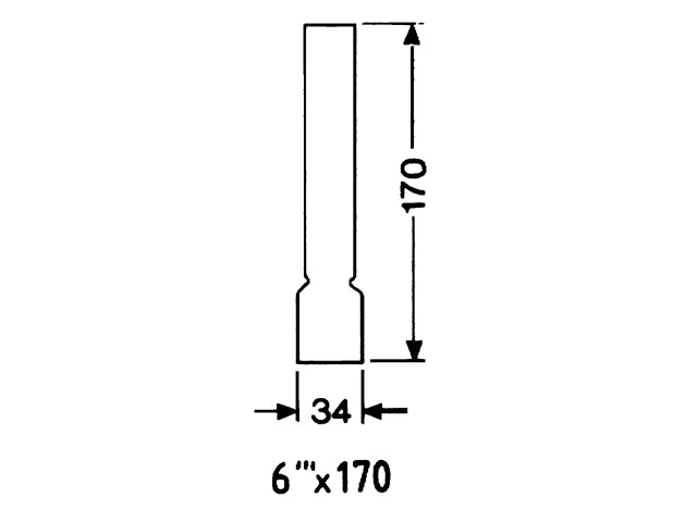 DHR, Oljelampeglass, LG 06170 rundbrenner 6''', 34x170mm